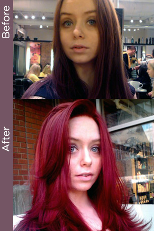 Colour before & after