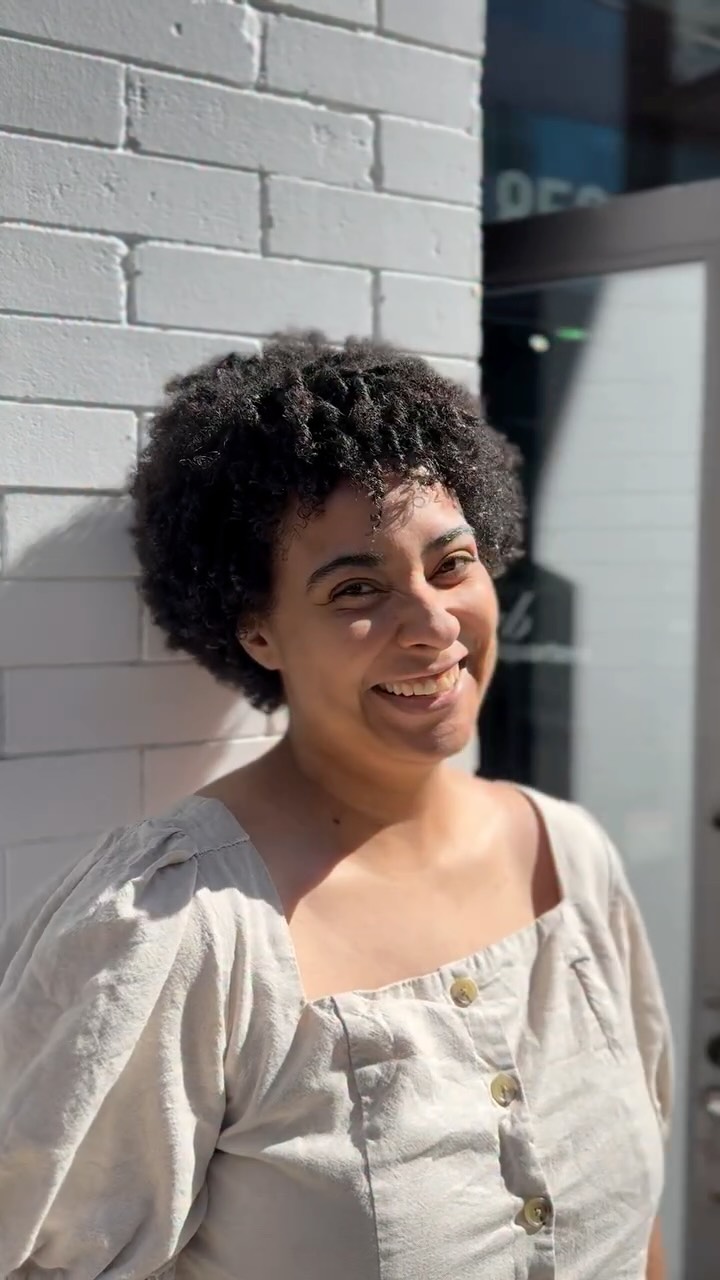 Her happy smile made my whole day! #curlyhairvancouver #vancouverhairstylist #curlyhairspecialist